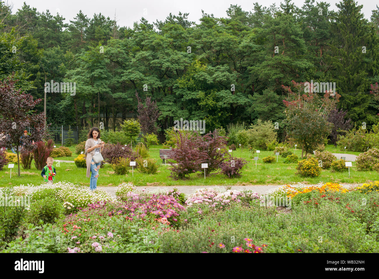 La Minsk Giardini Botanici a Minsk, in Bielorussia. Foto Stock
