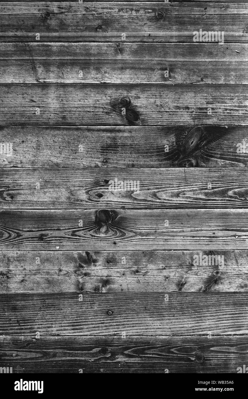 BW immagine del vecchio muro di legno o di sfondo texture. Vecchio Vintage sporco Planked grunge Texture di legno dello sfondo. Foto Stock
