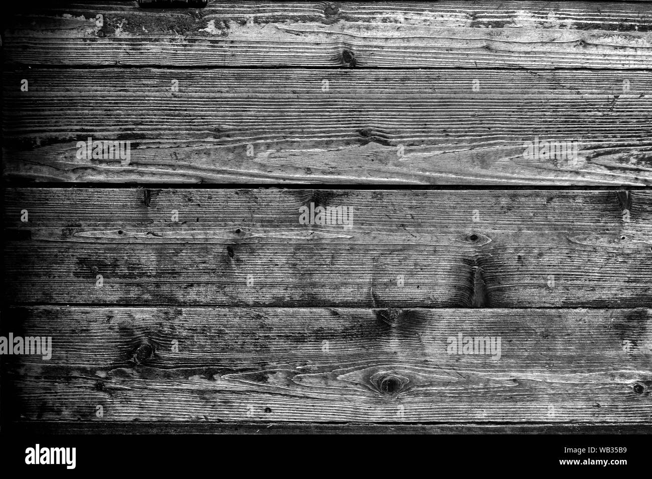 BW immagine del vecchio muro di legno o di sfondo texture. Vecchio Vintage sporco Planked grunge Texture di legno dello sfondo. Foto Stock