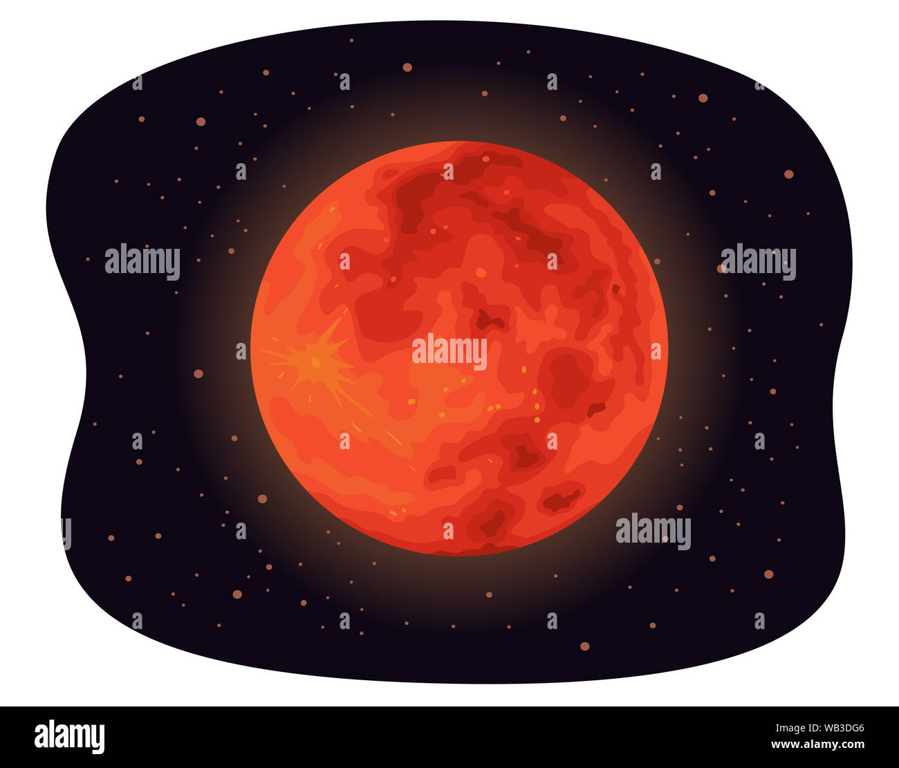 Illustrazione di una luna di sangue, un colore rossastro luna durante l'eclisse totale Foto Stock