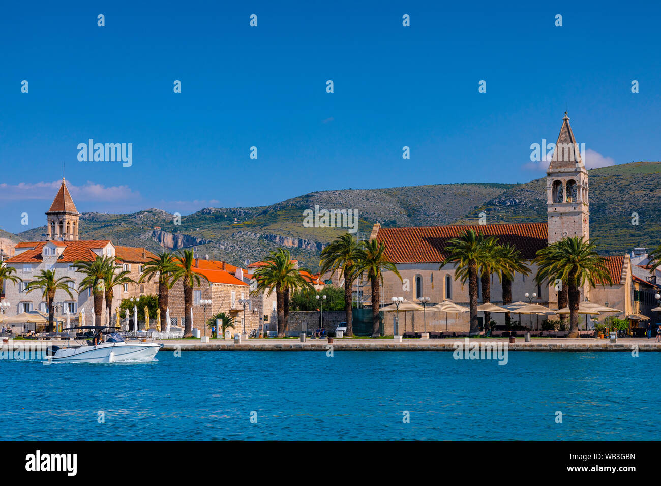 Porto di Trogir, Trogir, Dalmazia, Croazia, Europa Foto Stock