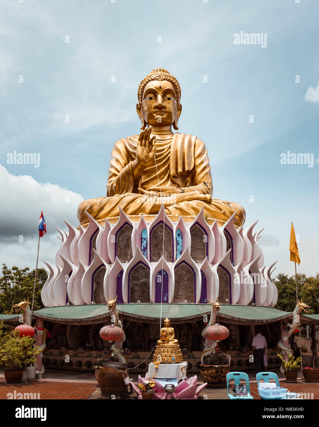 Wat Samphran, Dragon Tempio di Bangkok, Tailandia Foto Stock