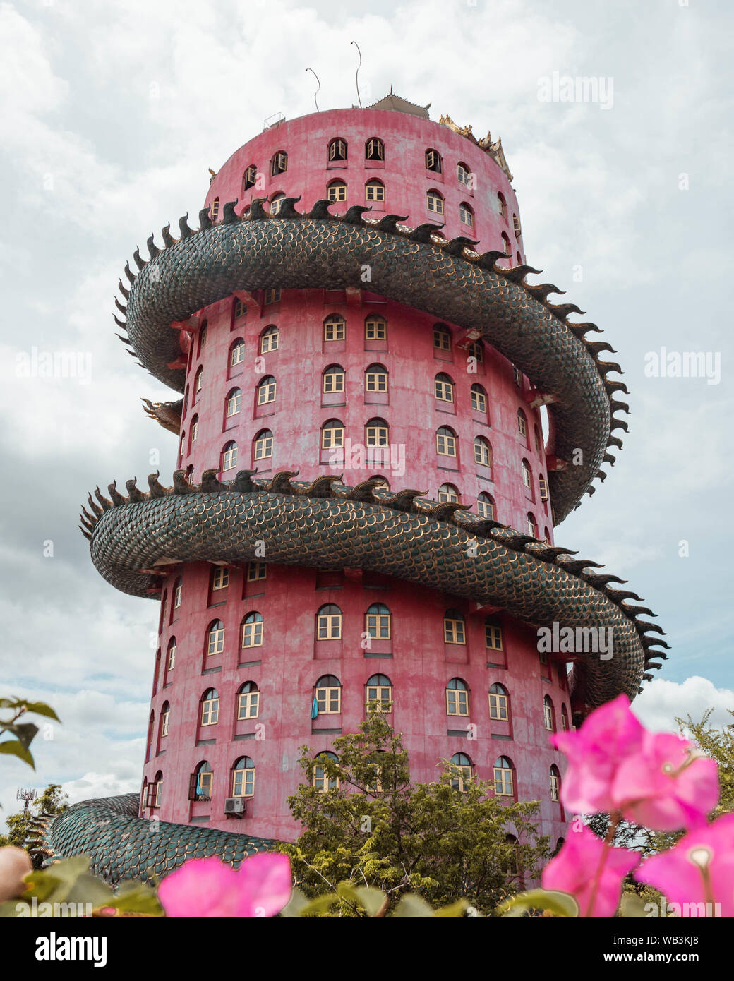 Wat Samphran, Dragon Tempio di Bangkok, Tailandia Foto Stock