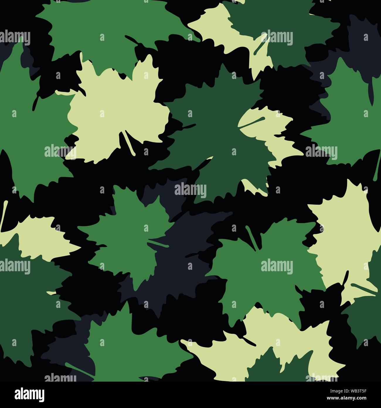 Foglie di albero camouflage pattern senza giunture Illustrazione Vettoriale
