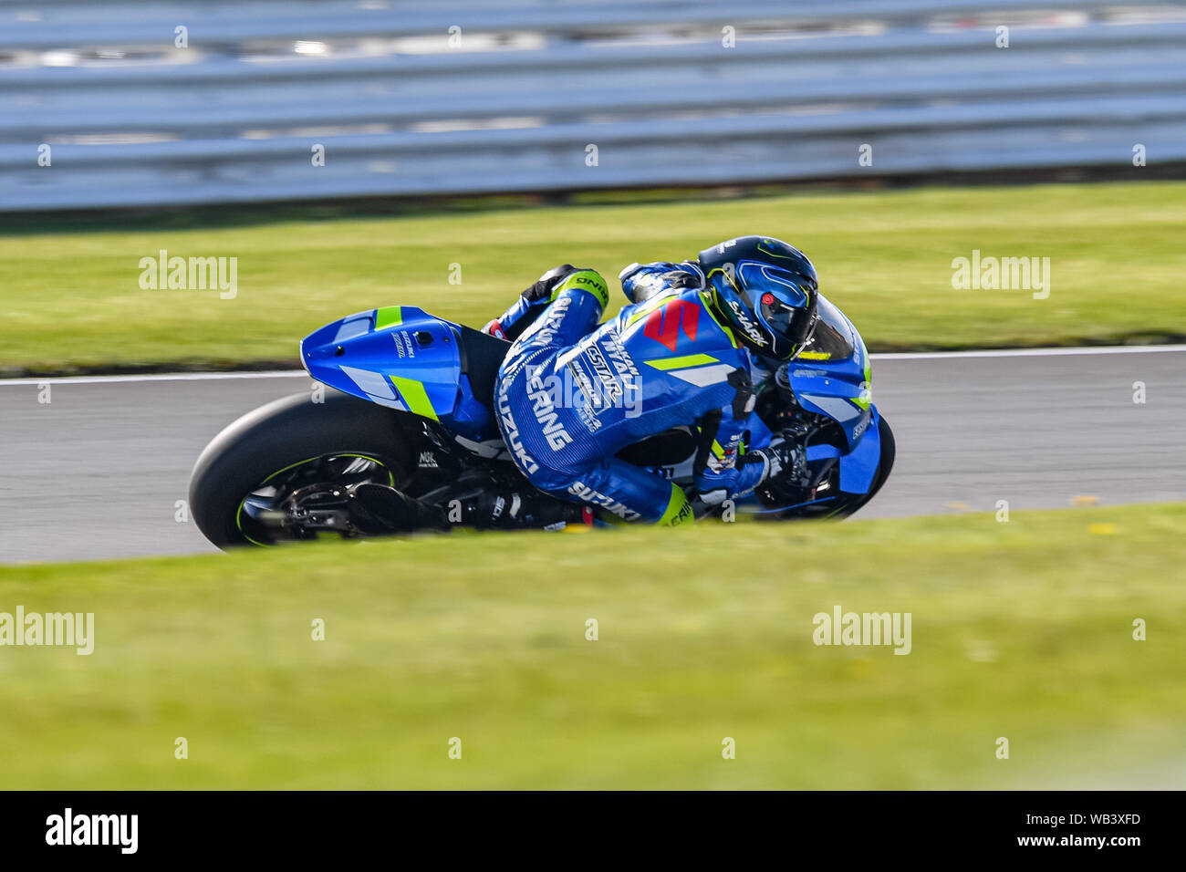 TOWCESTER, Regno Unito. 24 Ago, 2019. Sylvain Guintoli del Team SUZUKI ECSTAR durante la sessione di prove libere 3 di GoPro British Grand Prix sul circuito di Silverstone il Sabato, 24 agosto 2019 a Towcester, Inghilterra. Credito: Taka G Wu/Alamy Live News Foto Stock