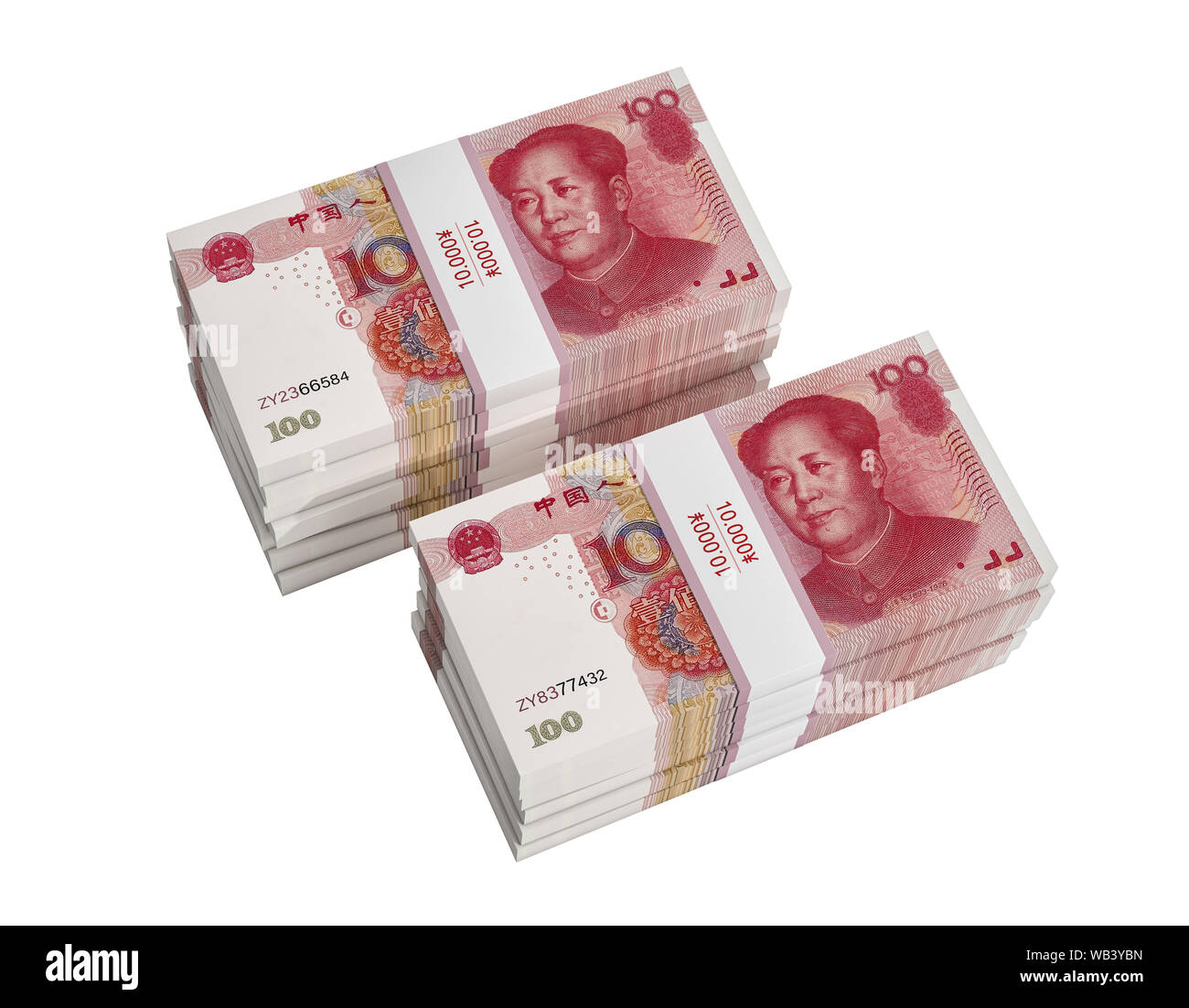 Yuan Cinese - Denaro - 3D Rendering Foto Stock