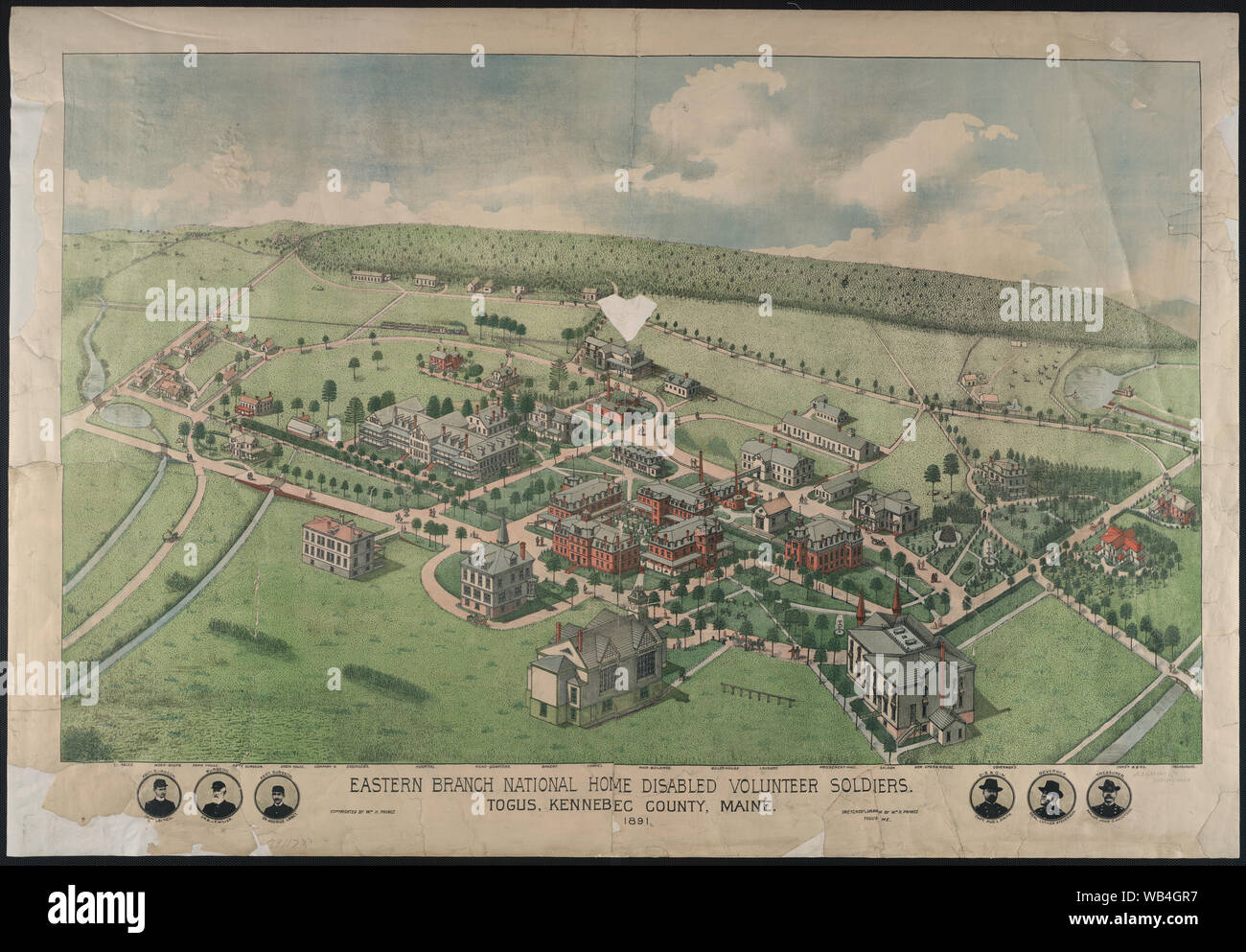 Ramo orientale casa nazionale volontari disabili soldati. Togus, Kennebec County, Maine. 1891 Foto Stock