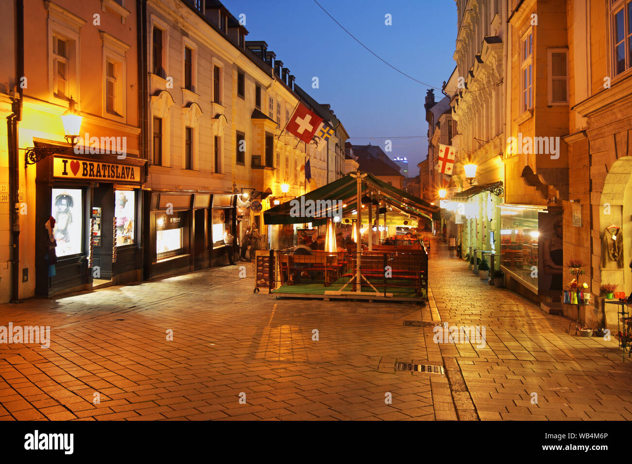 Michalska street a Bratislava. Slovacchia Foto Stock