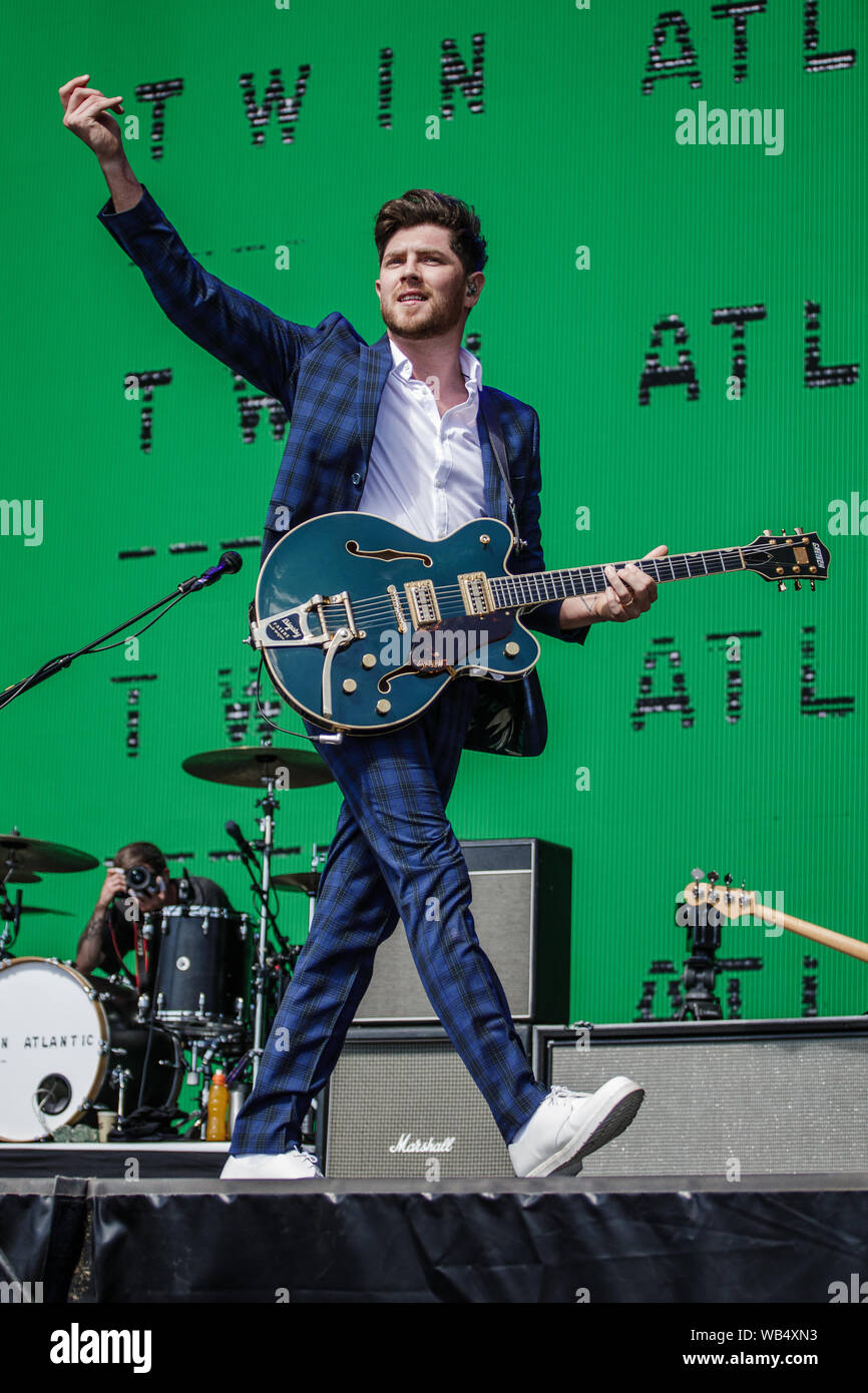Twin Atlantic esibirsi dal vivo sul palco del festival di Leeds, Regno Unito, 24 agosto 2019. Foto Stock