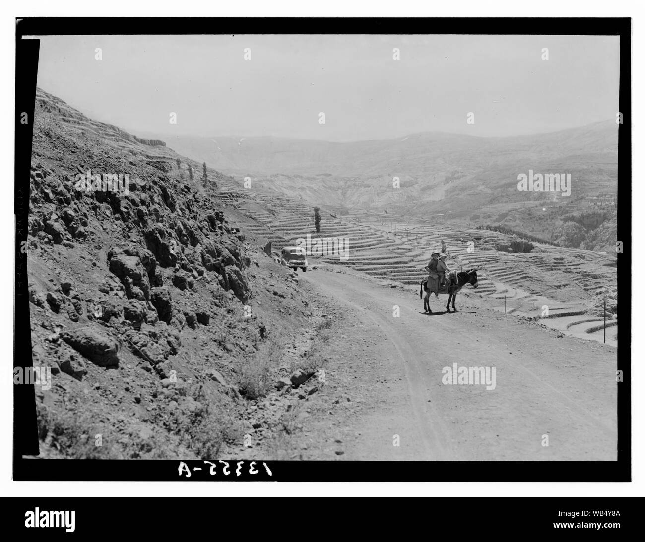 Ehdin, dalla strada Ehdin guardando verso Hazroun [?] & Il Cedar Grove in lontananza Abstract/medio: G. Eric e Edith Matson Collezione fotografica Foto Stock