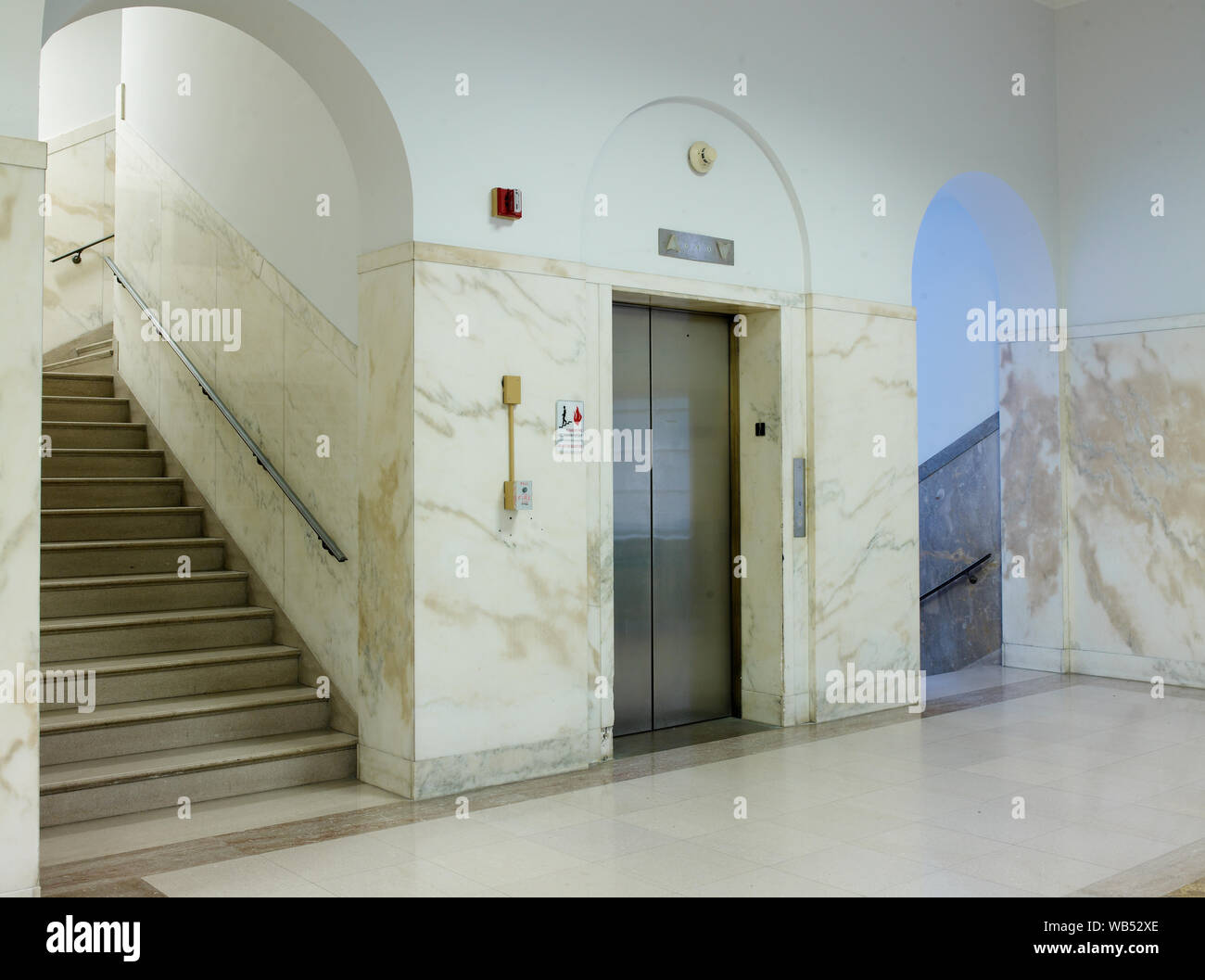 Ascensore Lobby, David W. Dyer Edificio Federale degli Stati Uniti e Courthouse, Miami, Florida Foto Stock