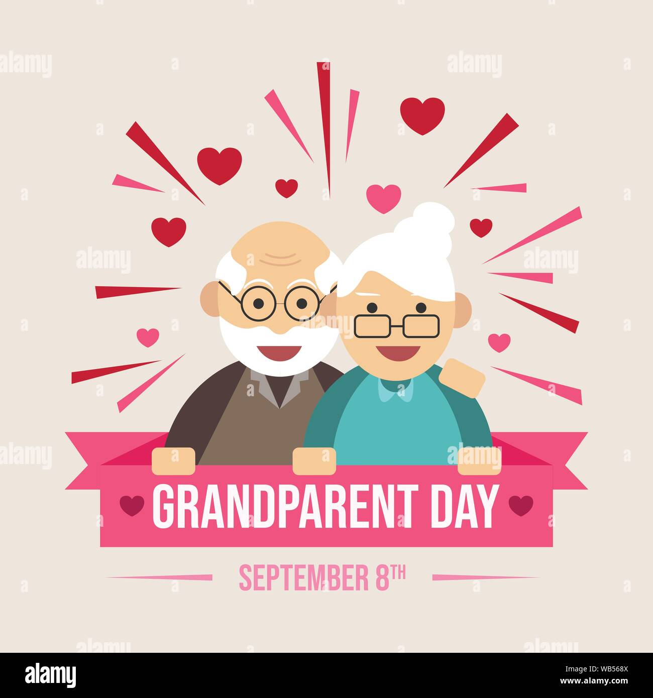 Giorno dei Nonni disegno vettoriale. Appartamento di design di stile banner o immagine poster Illustrazione Vettoriale