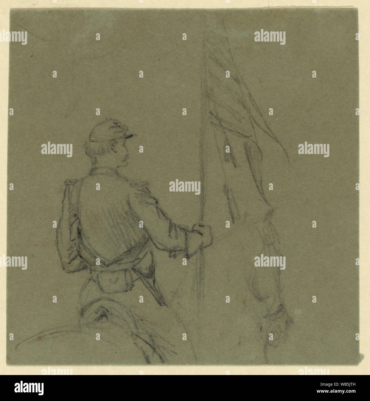 Equestrian alfiere Abstract/medio: 1 disegno su carta di oliva : matita ; 7.5 x 7.4 cm. (Foglio). Foto Stock