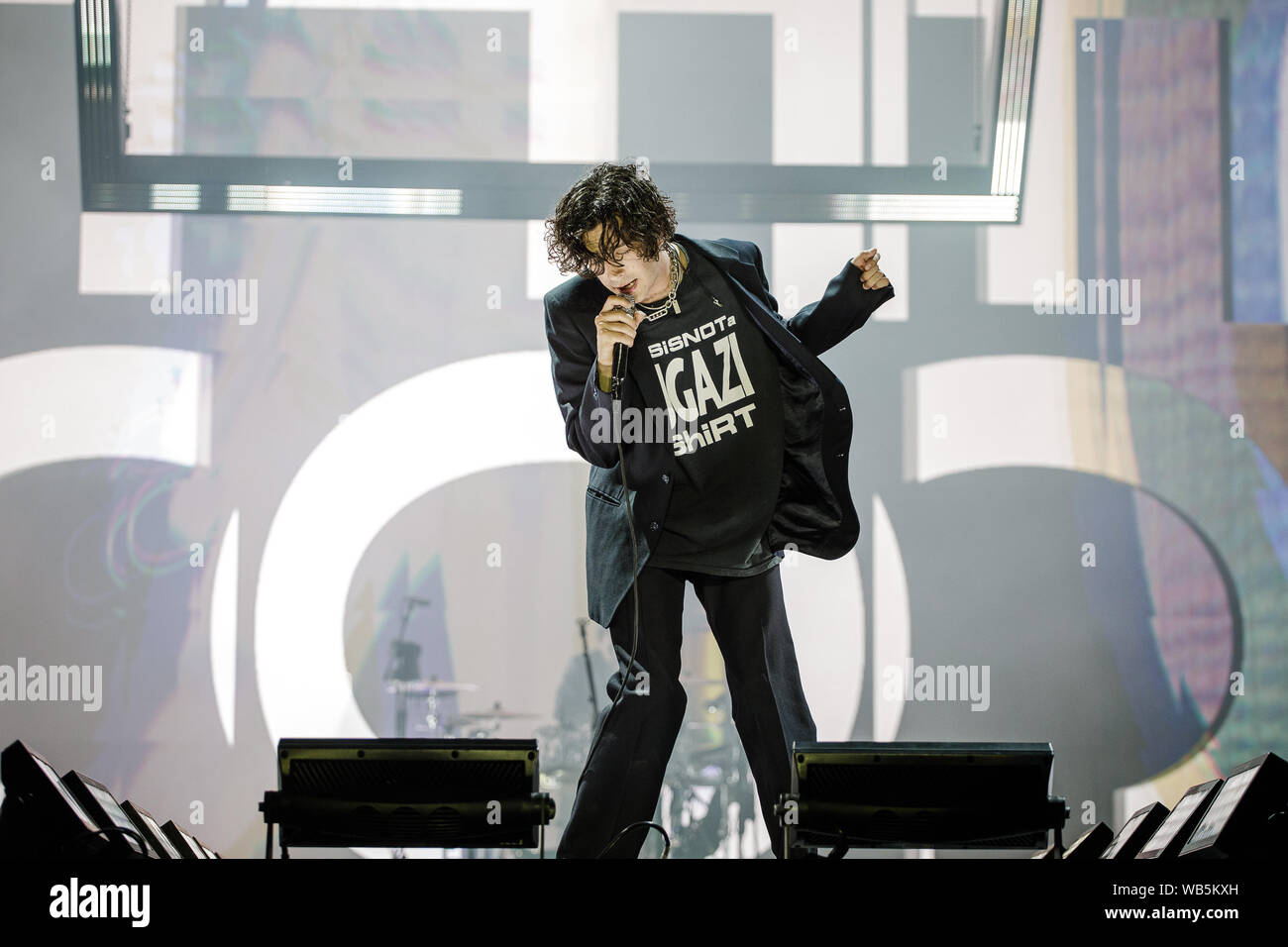 Il 1975 esibirsi dal vivo sul palco del festival di Leeds, Regno Unito, 24 agosto 2019. Foto Stock