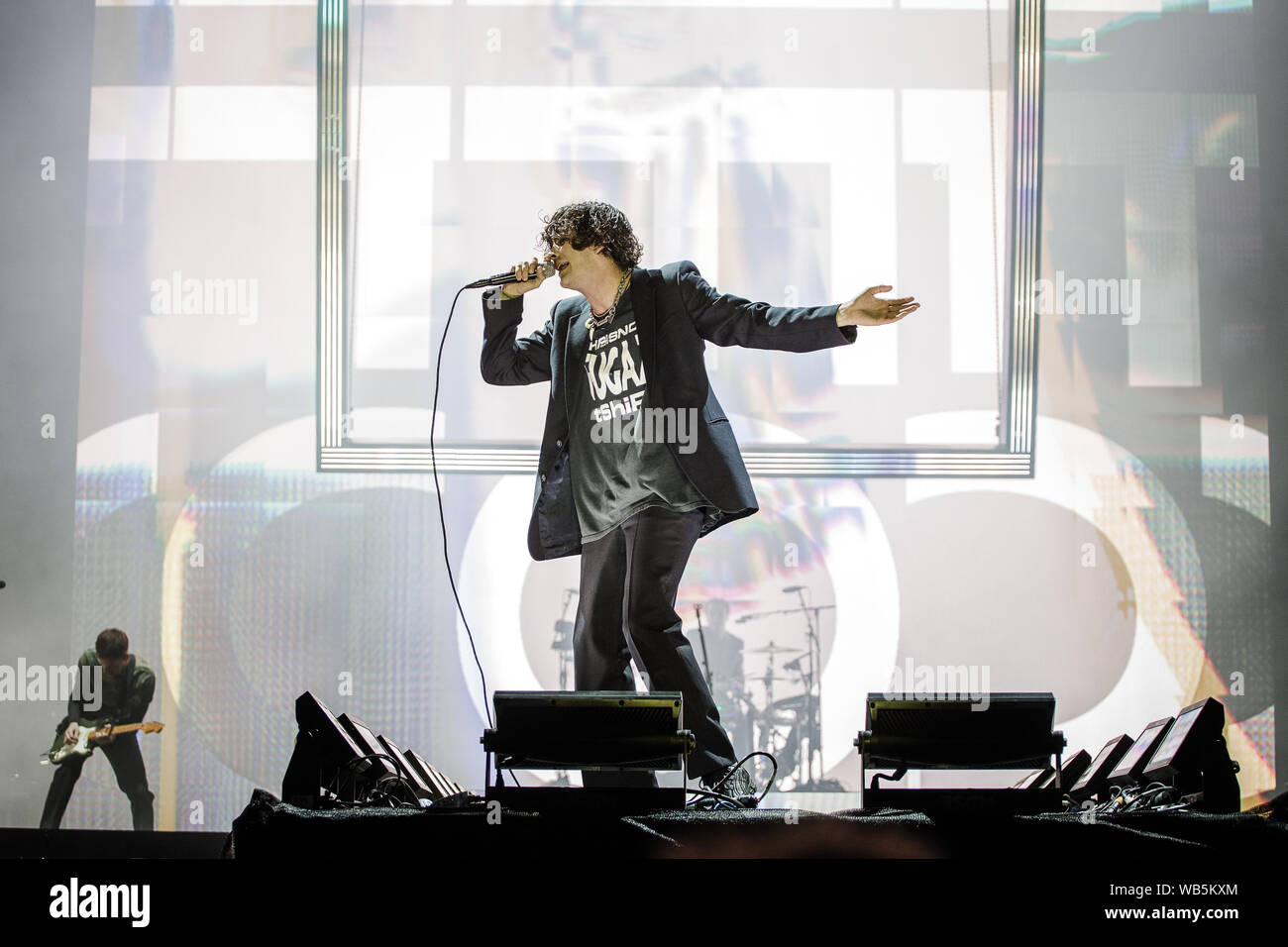 Il 1975 esibirsi dal vivo sul palco del festival di Leeds, Regno Unito, 24 agosto 2019. Foto Stock
