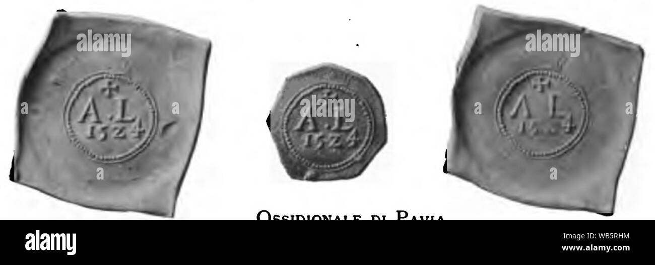 E. Gnecchi - falsa moneta di Pavia Rivista italiana di numismatica 1896 (pagina 544 raccolto). Foto Stock