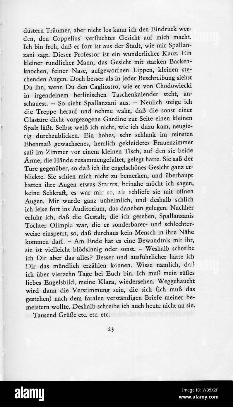 E.T.A. Hoffmann - Der Sandmann 023. Foto Stock