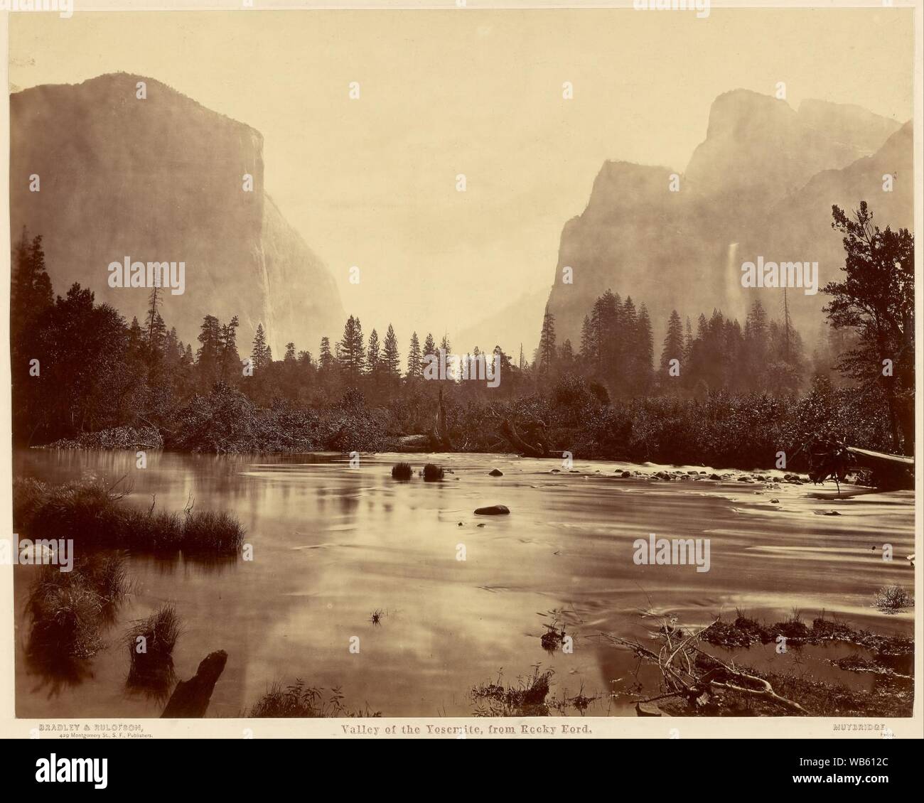 J. Eadweard Muybridge (American, nato in Inghilterra - Valle di Yosemite, da Rocky Ford Foto Stock