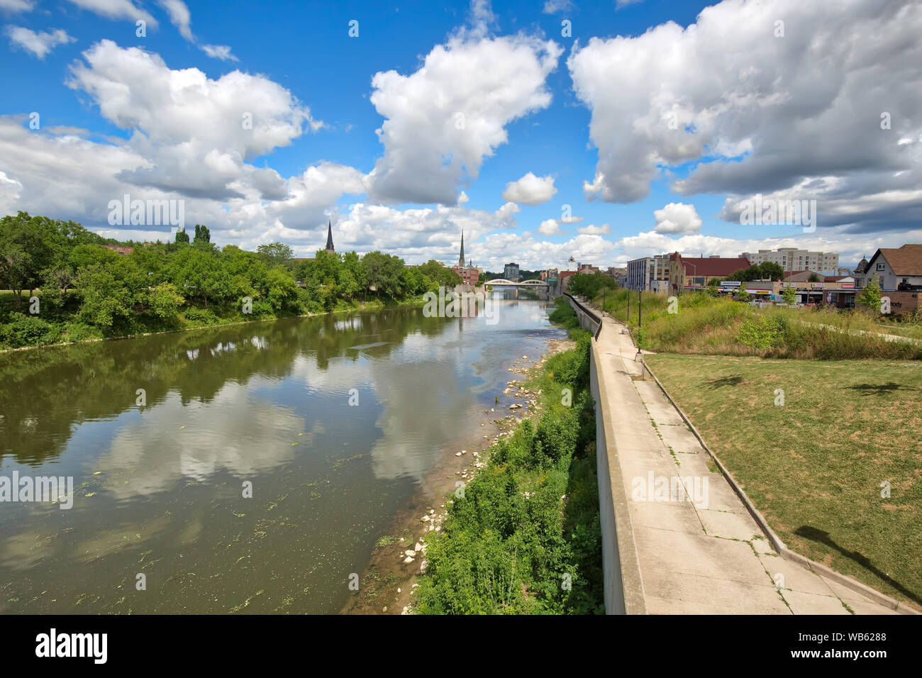 Centro storico della città di Cambridge, Ontario, Canada Foto Stock