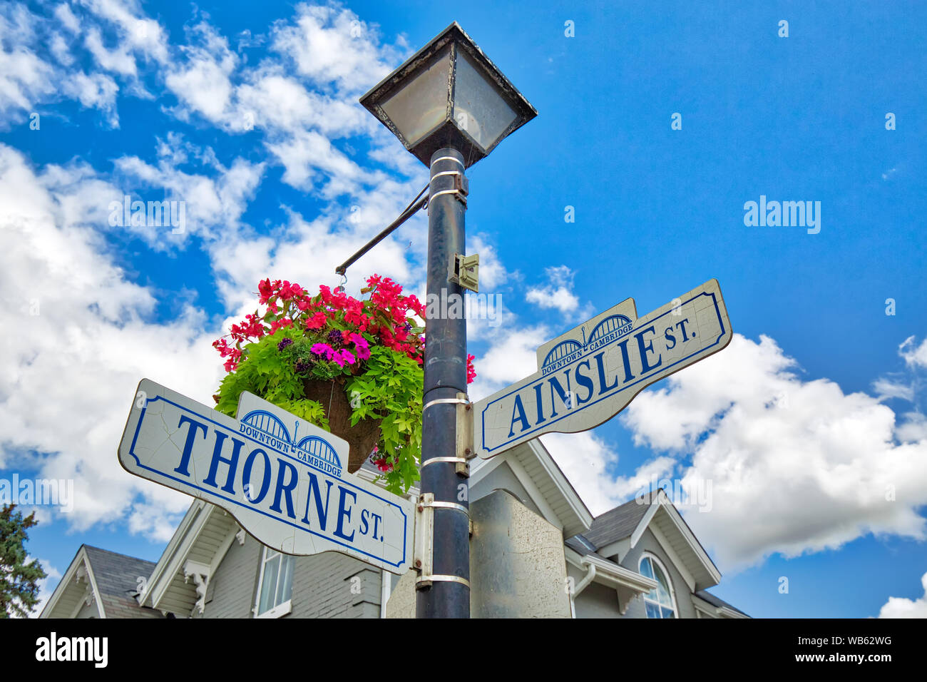 Cambridge, Ontario, Canada - 19 agosto 2019: centro storico della città di Cambridge, Canada Foto Stock