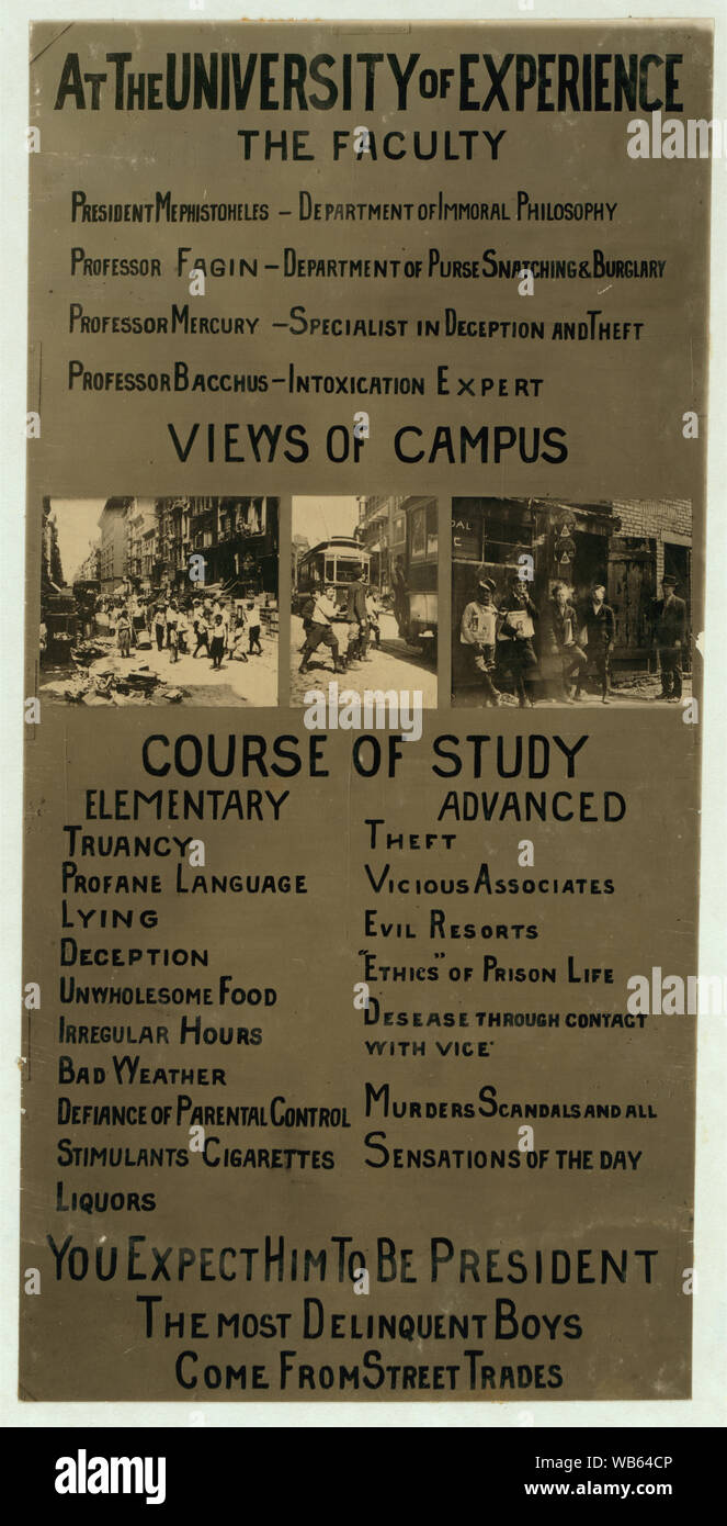 Pannelli espositivi Abstract: Fotografie dal record della Nazionale di Lavoro Minorile Comitato (USA) Foto Stock