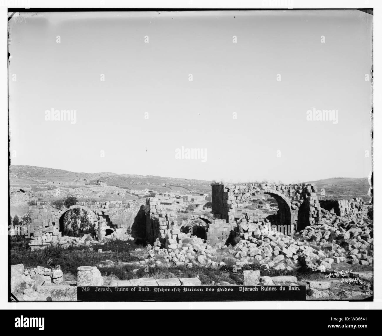 Ad est del Giordano e il Mar Morto. Rovine del bagno, Jerash Foto Stock