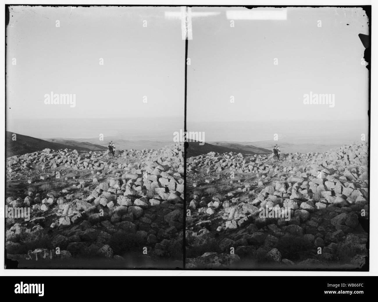 A est del Giordano e il Mar Morto. La Terra Promessa da Mt. Nebo Foto Stock