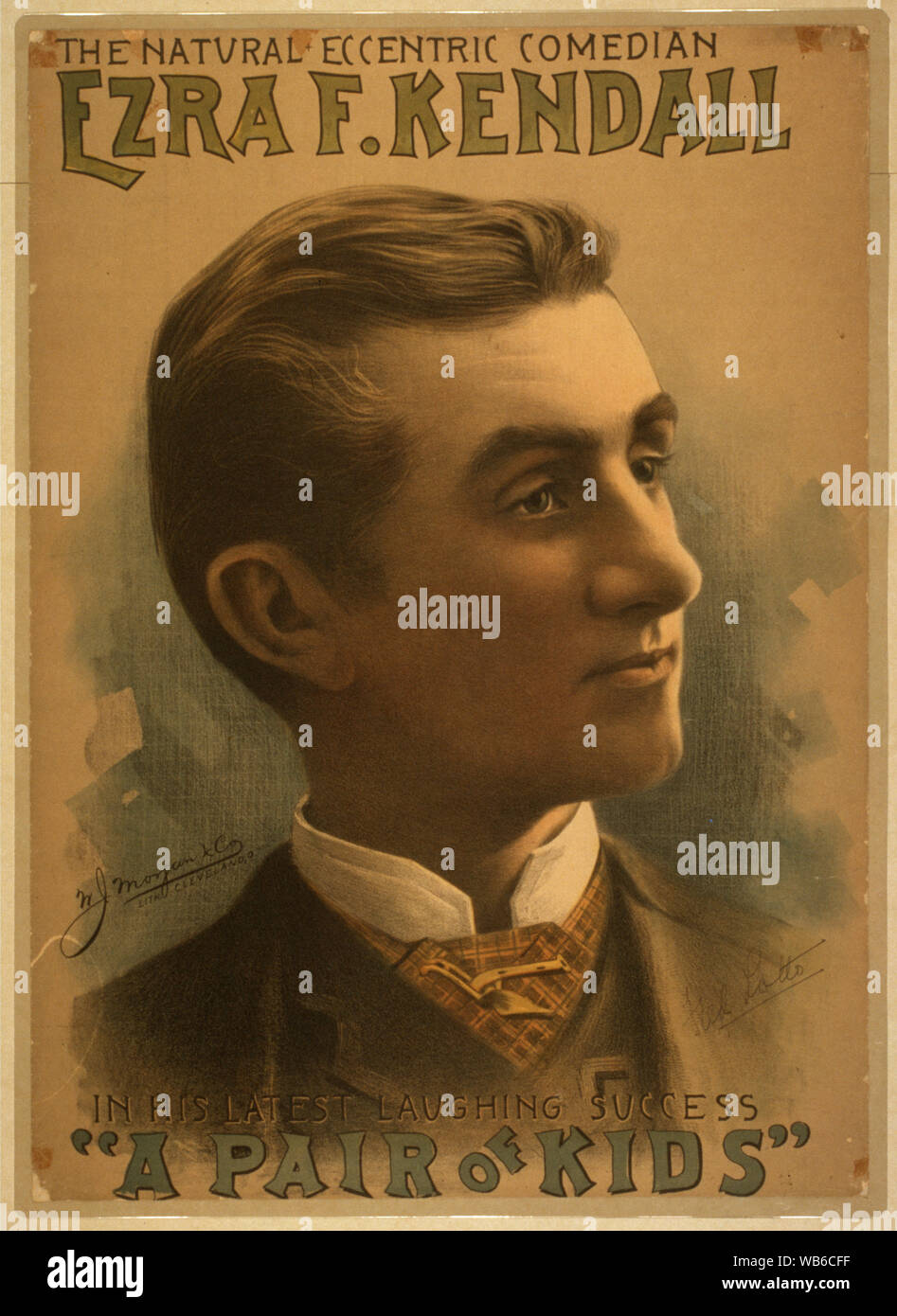 Esdra F. Kendall, la naturale comico eccentrico nella sua ultima ridere successo, una coppia di capretti Abstract/medio: 1 stampa : Litografia a colori ; il foglio 70 x 50 cm. (Formato poster) Foto Stock