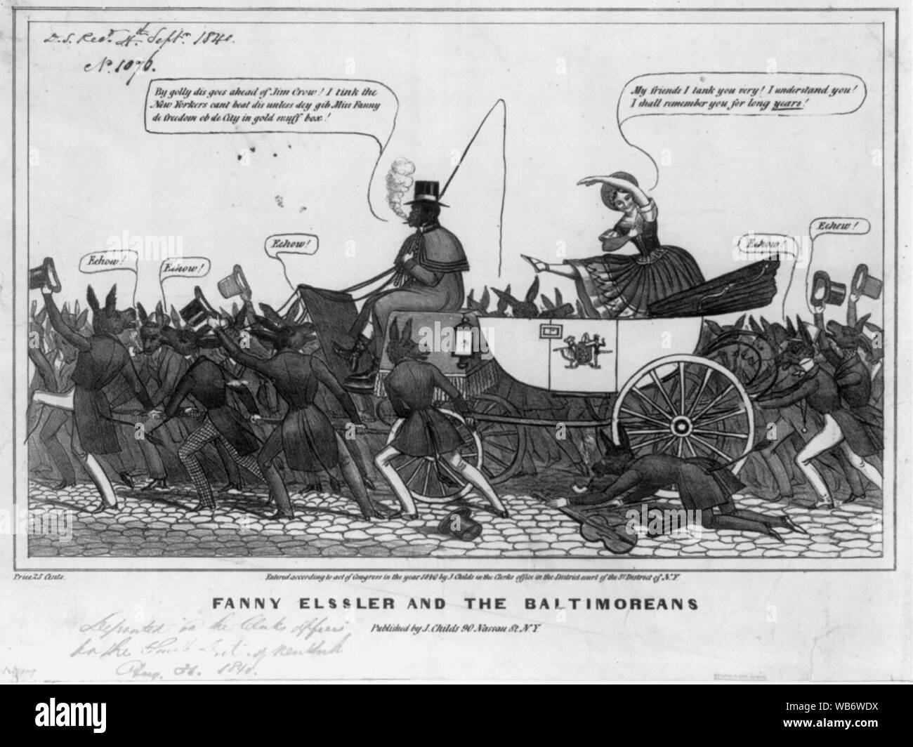 Fanny Elssler e il Baltimoreans Abstract/medio: 1 stampa : litografia su carta intessuta ; 31,4 x 44,3 cm. (Immagine) Foto Stock