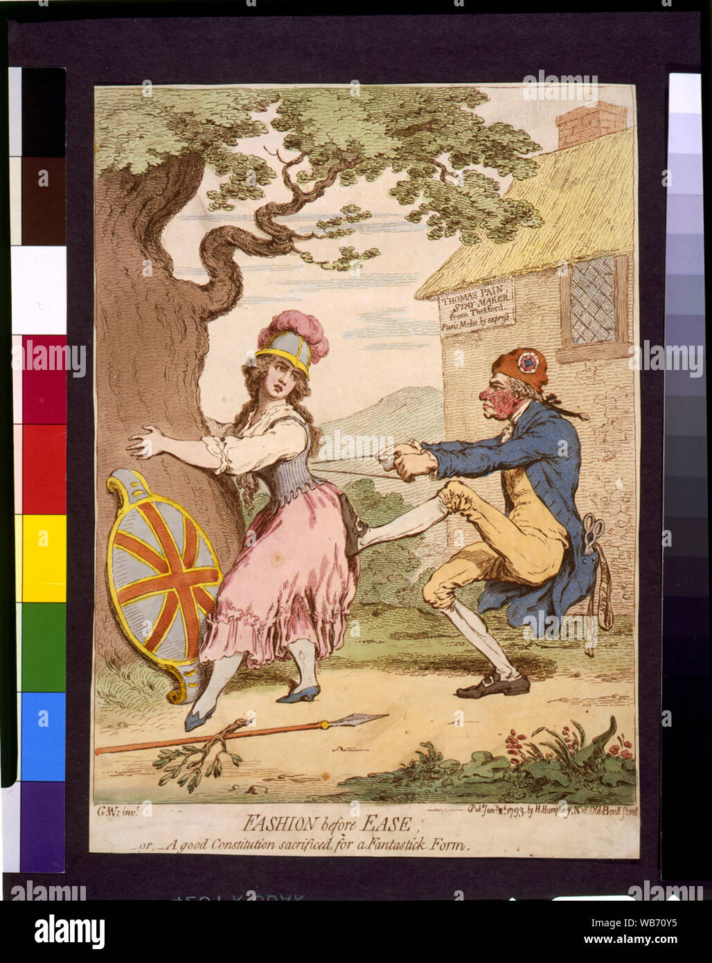 Moda prima di facilità;--o--una buona costituzione sacrificati per una fantastica forma / G.W. invt. [Gillray f.] Abstract/medio: 1 stampa : incisione, colore Foto Stock