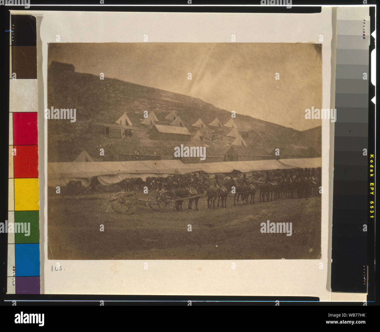Treno di campo, cavallo astratto di artiglieria/medio: 1 stampa fotografica : carta salata ; 15 x 19 cm. Foto Stock