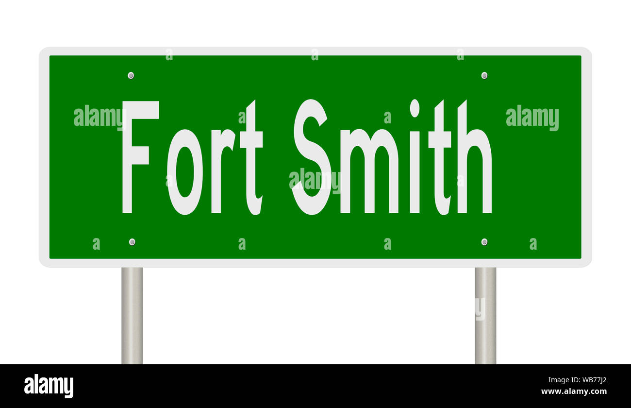 Il rendering di un verde autostrada segno per Fort Smith Northwest Territories Canada Foto Stock