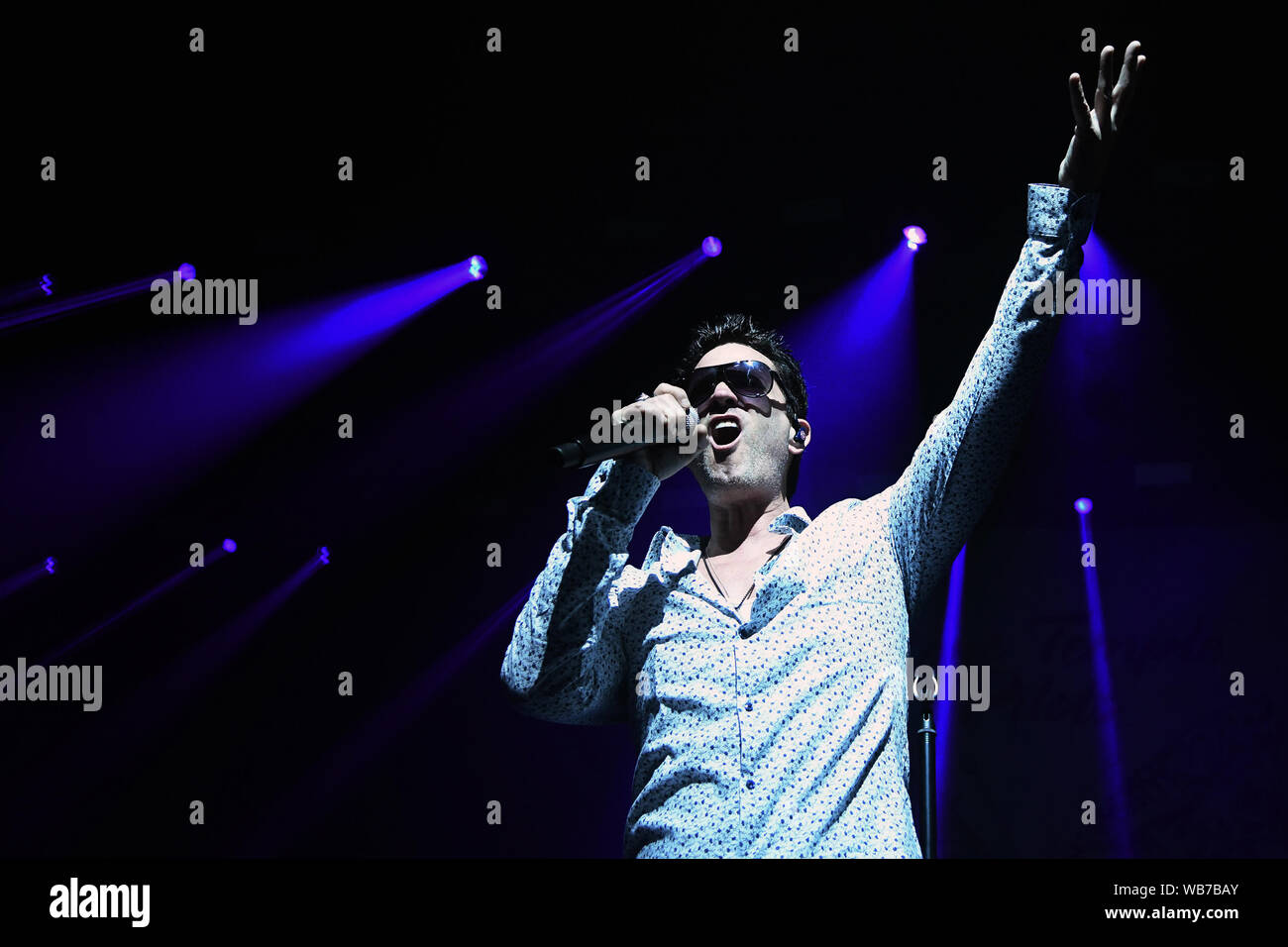 Rio de Janeiro, 15 febbraio 2019. Il cantante Jeff Gutt della band Stone Temple Pilots, durante la mostra al Km de Vantagens Hall nella città di Rio de Janei Foto Stock