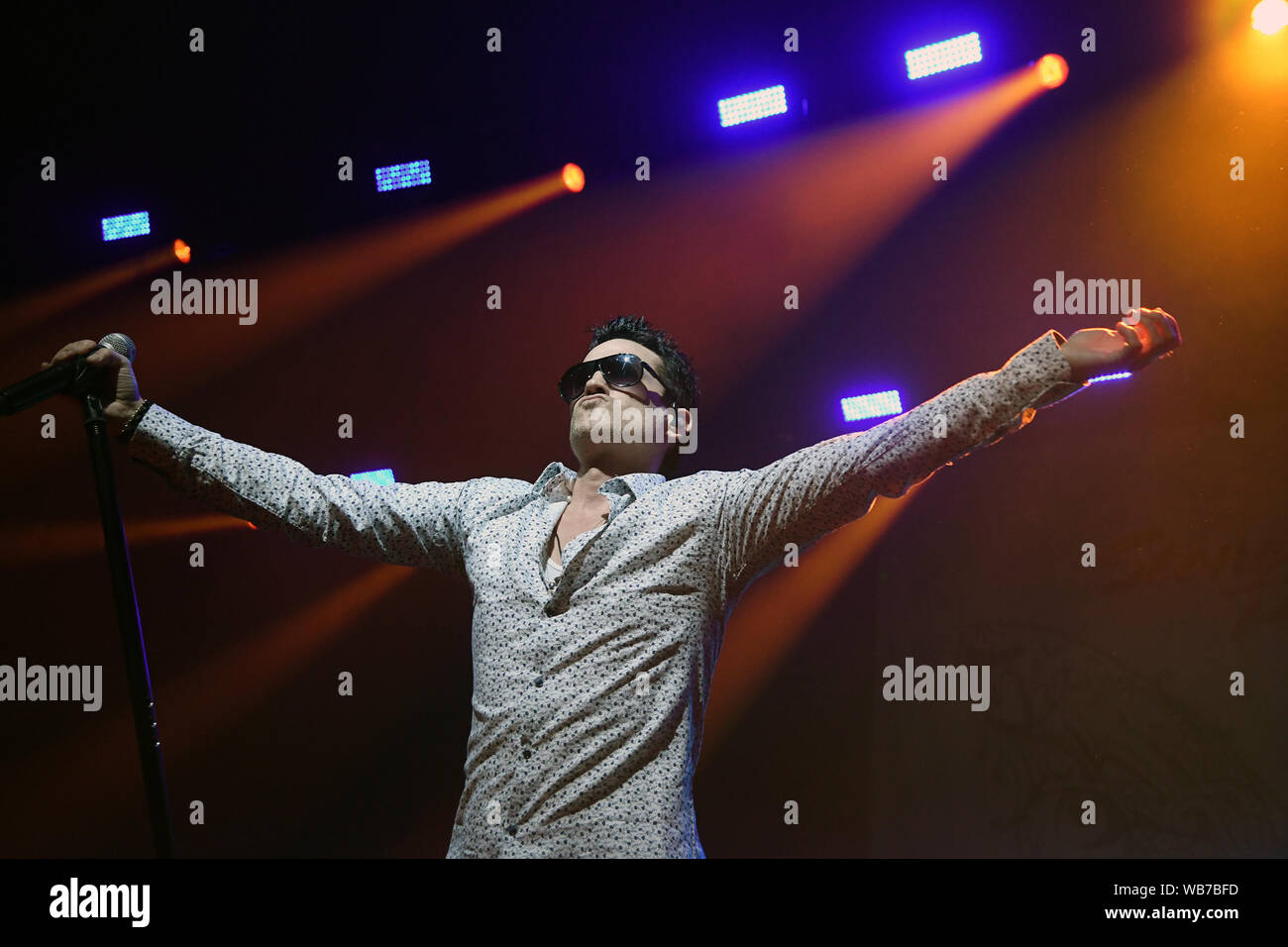 Rio de Janeiro, 15 febbraio 2019. Il cantante Jeff Gutt della band Stone Temple Pilots, durante la mostra al Km de Vantagens Hall nella città di Rio de Janei Foto Stock