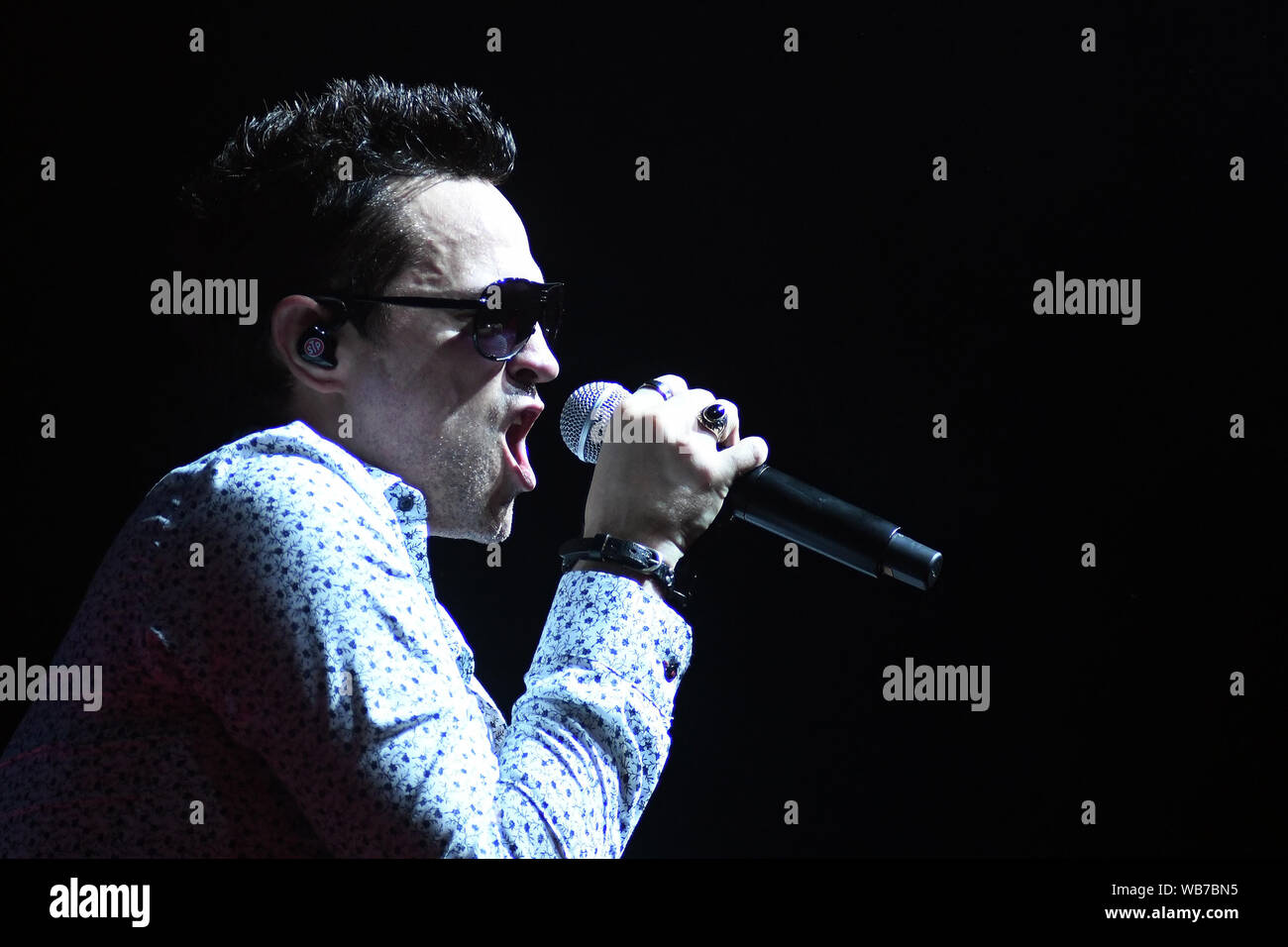 Rio de Janeiro, 15 febbraio 2019. Il cantante Jeff Gutt della band Stone Temple Pilots, durante la mostra al Km de Vantagens Hall nella città di Rio de Janei Foto Stock