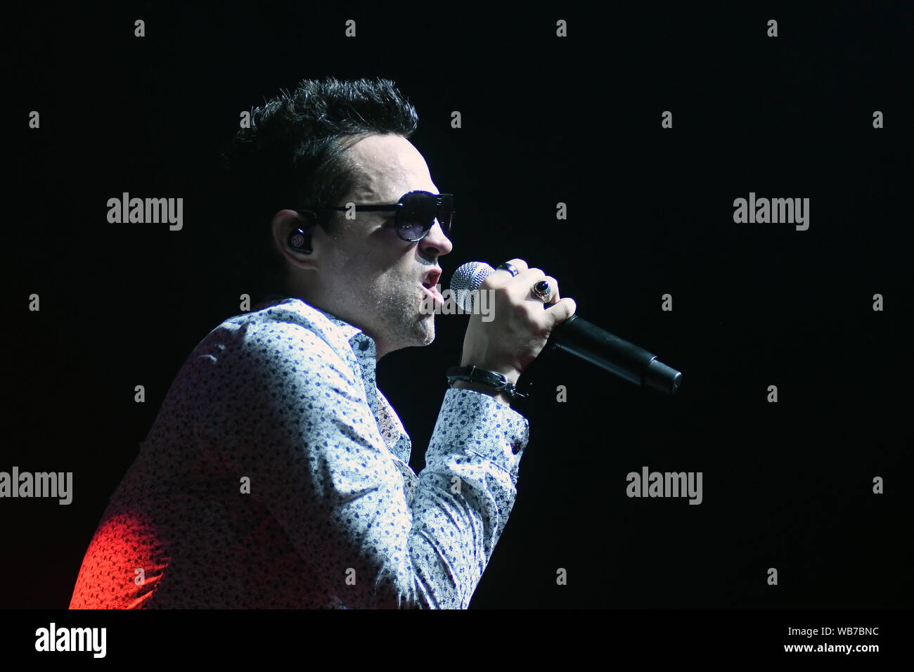 Rio de Janeiro, 15 febbraio 2019. Il cantante Jeff Gutt della band Stone Temple Pilots, durante la mostra al Km de Vantagens Hall nella città di Rio de Janei Foto Stock