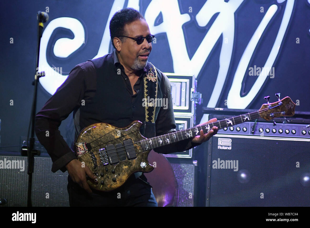 Rio de Janeiro, Brasile, 7 giugno 2019. Il bassista Stanley Clarke durante il concerto della sua band Stanley Clarke Band presso il Rio Jazz Festival di Montreux a P Foto Stock