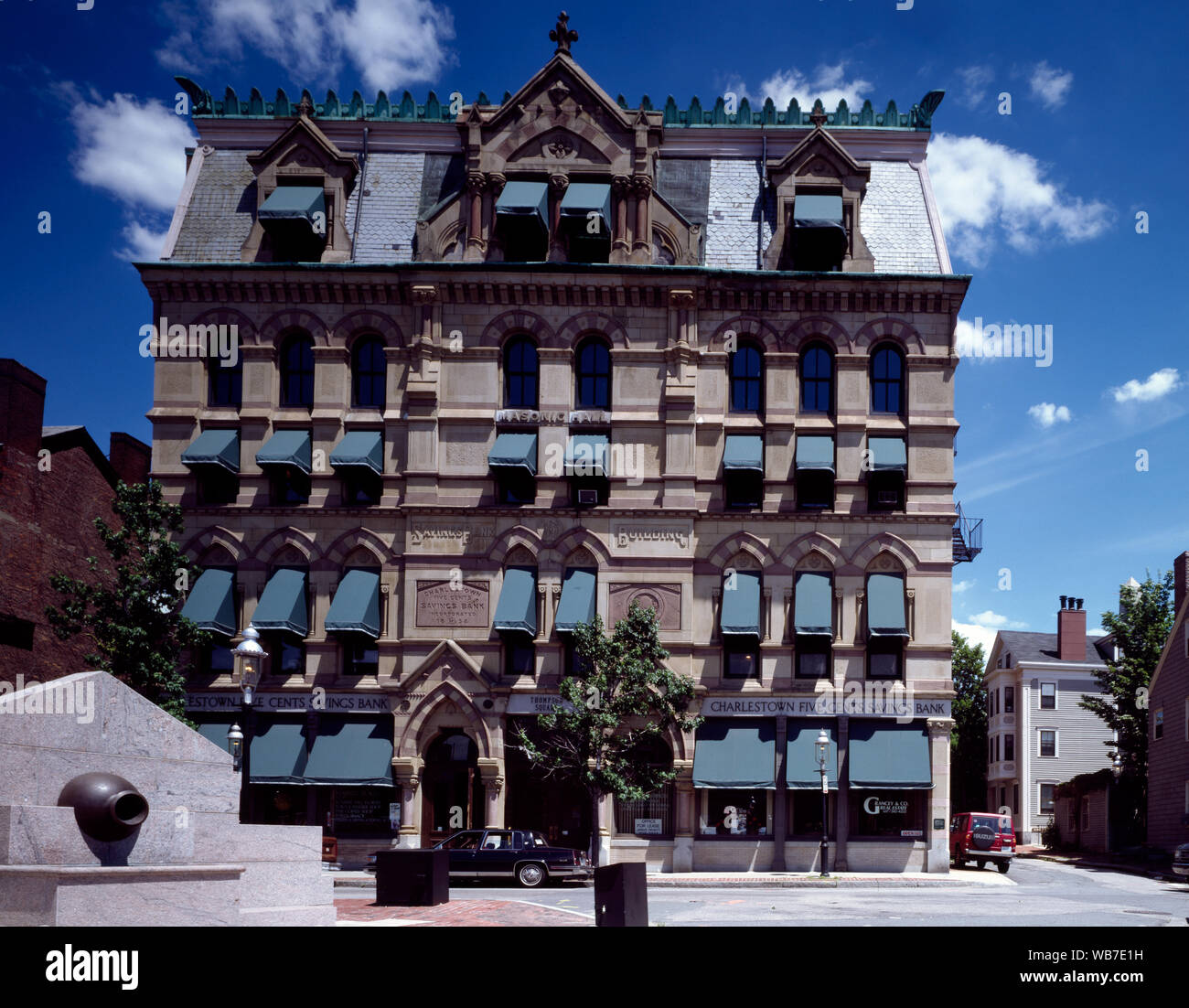 Cinque centesimi Savings Bank Building in Charlestown sezione di Boston, Massachusetts Foto Stock