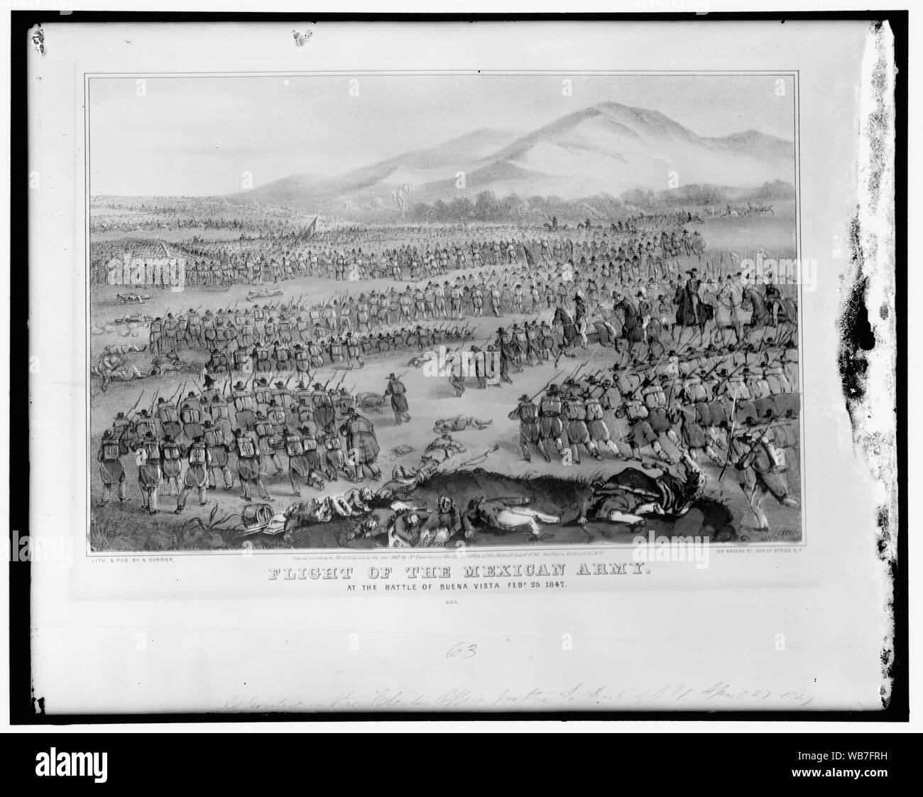 Volo dell'esercito messicano nella battaglia di Buena Vista, Feb 23, 1847 Abstract/medio: 1, negativo : vetro ; 8 x 10 in. o più piccolo Foto Stock