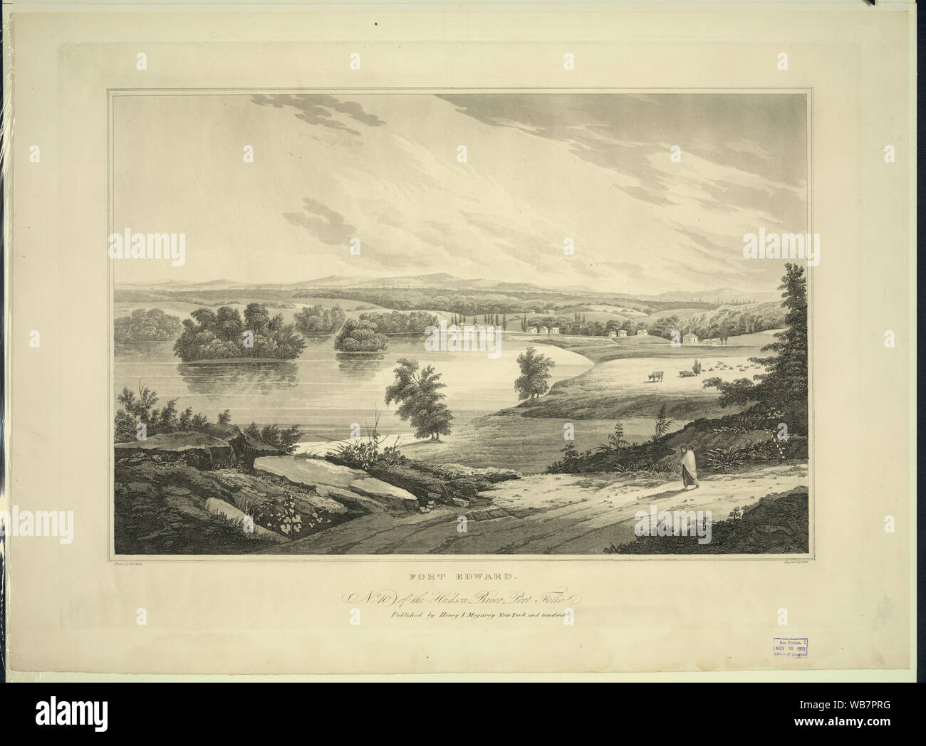 Fort Edward / dipinta da W.G. Parete ; incisi da I. Hill. Abstract/medio: 1 stampa : la puntasecca ; 45,8 x 62,5 cm (piastra), 51,2 x 70,2 cm (foglio) Foto Stock