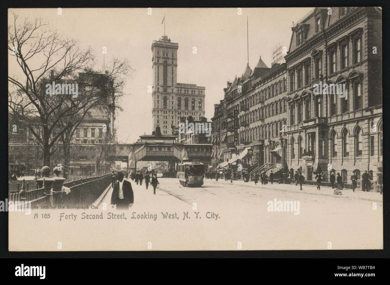 Quaranta seconda strada, guardando ad ovest, N.Y. Città Abstract/medio: 1 stampa : photomechanical ; foglio 9 x 14 cm Foto Stock