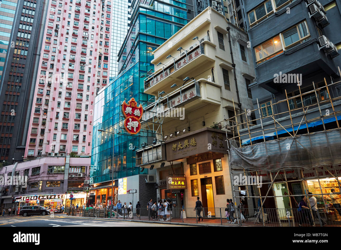 Edifici su Pennington Street. La Causeway Bay di Hong Kong, Cina. Foto Stock