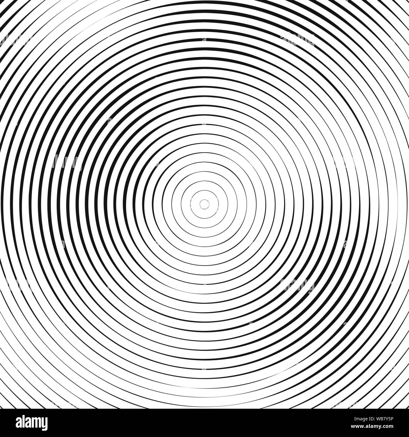 Nero modello circolare su sfondo bianco. Cerchi concentrici. Illustrazione Vettoriale Illustrazione Vettoriale