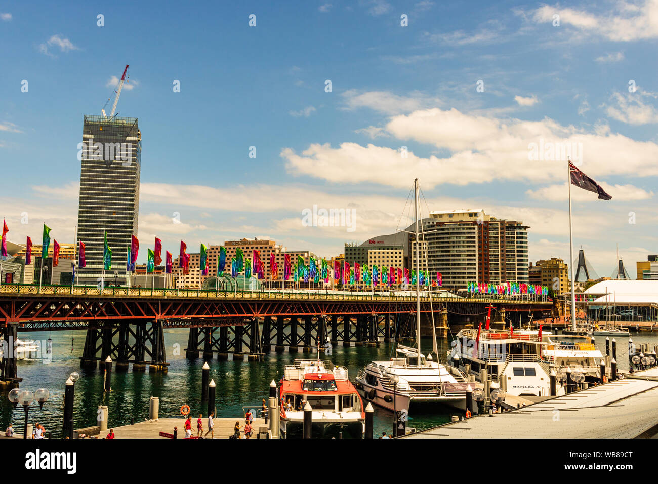 Sydney, Australia - 2019. Darling Harbour, una delle principali attrazioni della città di Sydney. Foto Stock