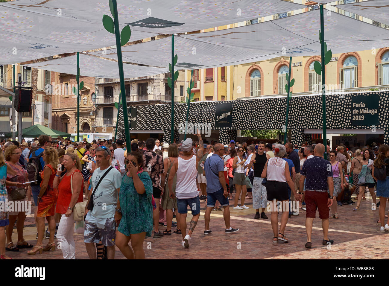 Plaza de la Constitución. Fiera di Málaga 2019. Spagna. Foto Stock