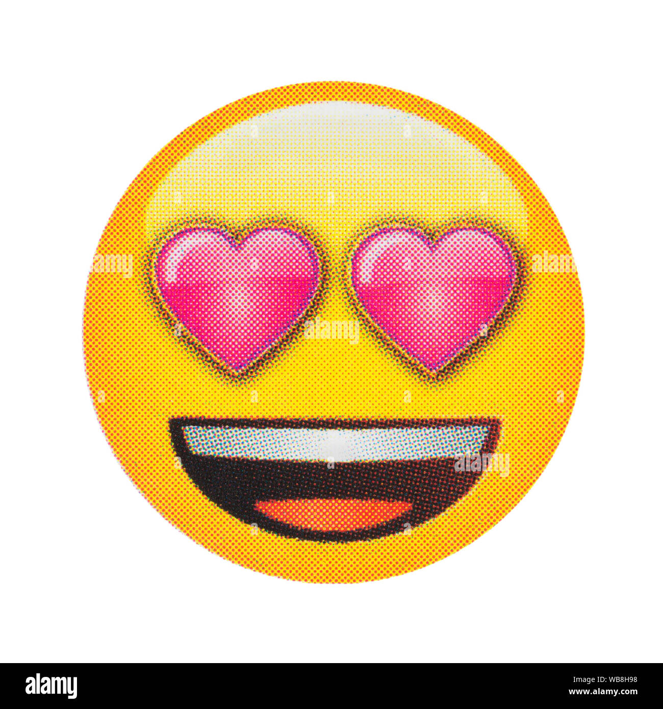 La faccina sorridente con gli occhi del cuore emoticon Foto stock - Alamy
