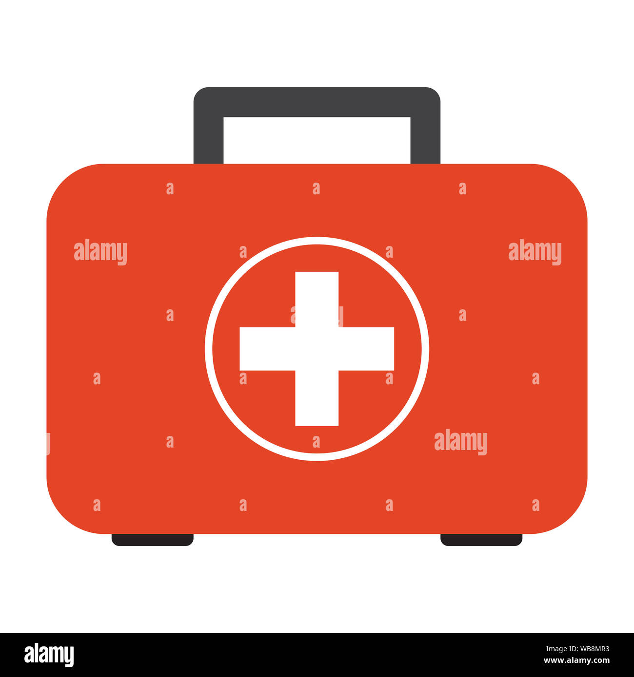 Primo soccorso cassetta di sicurezza illustrazione vettoriale design su  sfondo bianco - Emergenza health care kit Foto stock - Alamy