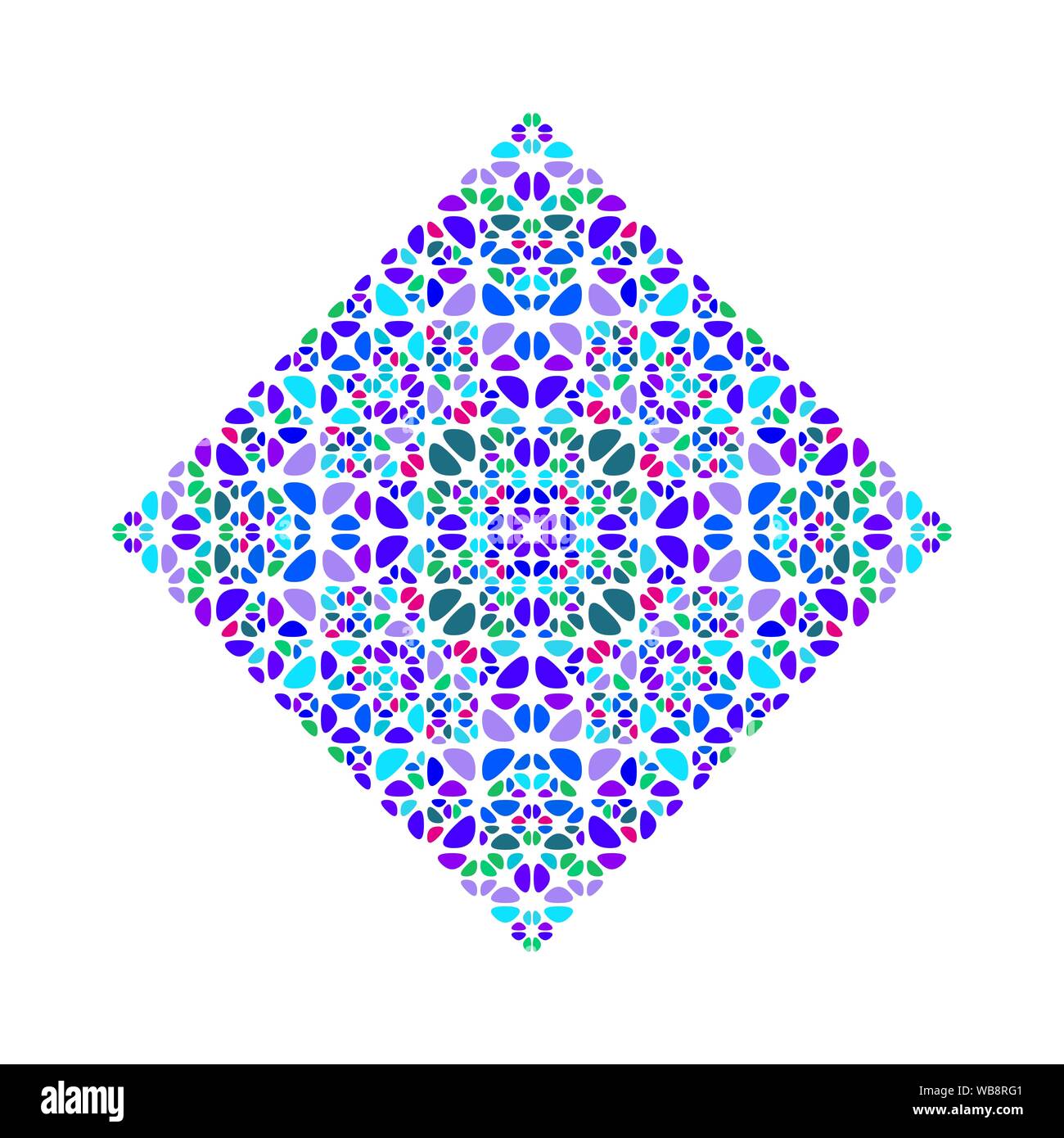 Isolato piazza fiore simbolo - geometrica astratta geometrica elemento vettoriale da forme curvilinee Illustrazione Vettoriale