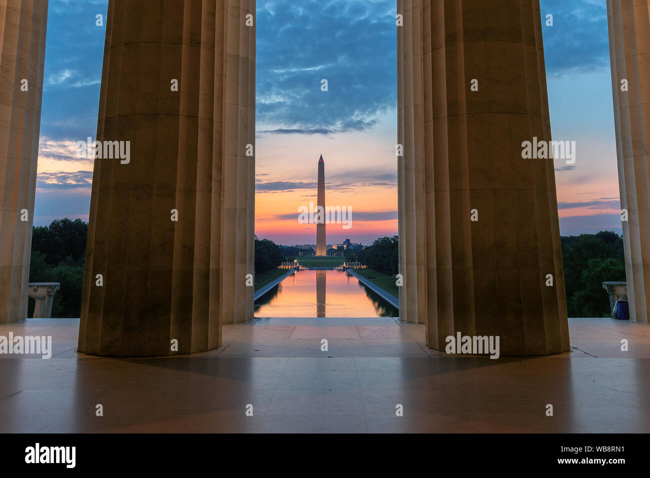 Il Lincoln Memorial a Washington DC, Stati Uniti d'America. Foto Stock