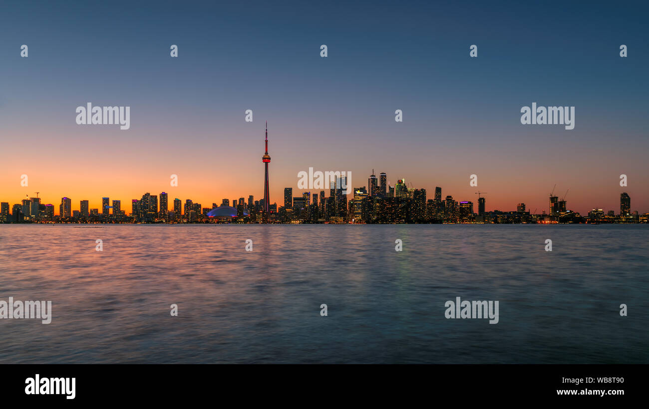 Toronto City skyline al tramonto Foto Stock